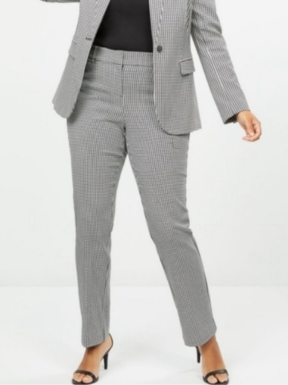 Lane Bryant Pant Suit The Allie Pant Bryant Blazer Houndstooth Black White New